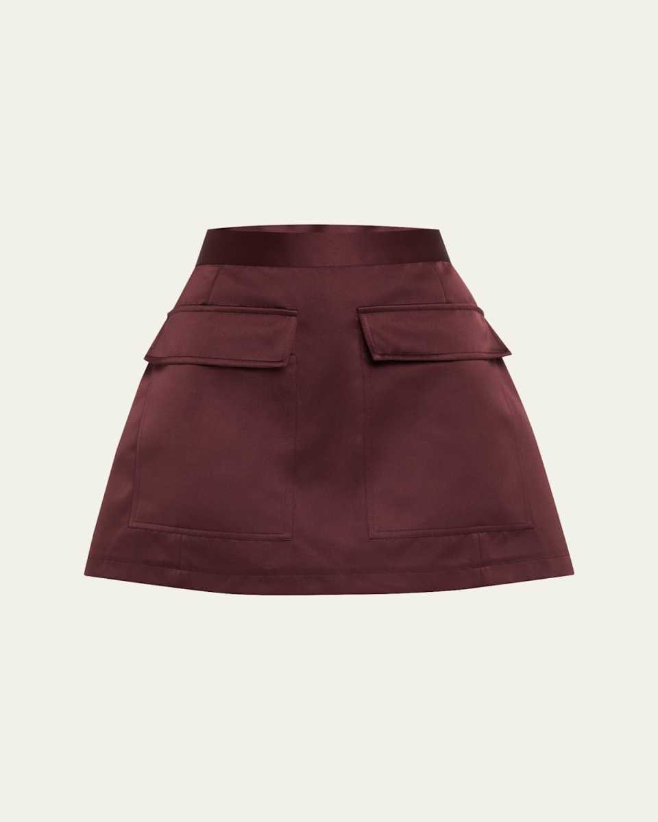 A-Line Satin Mini Skirt
